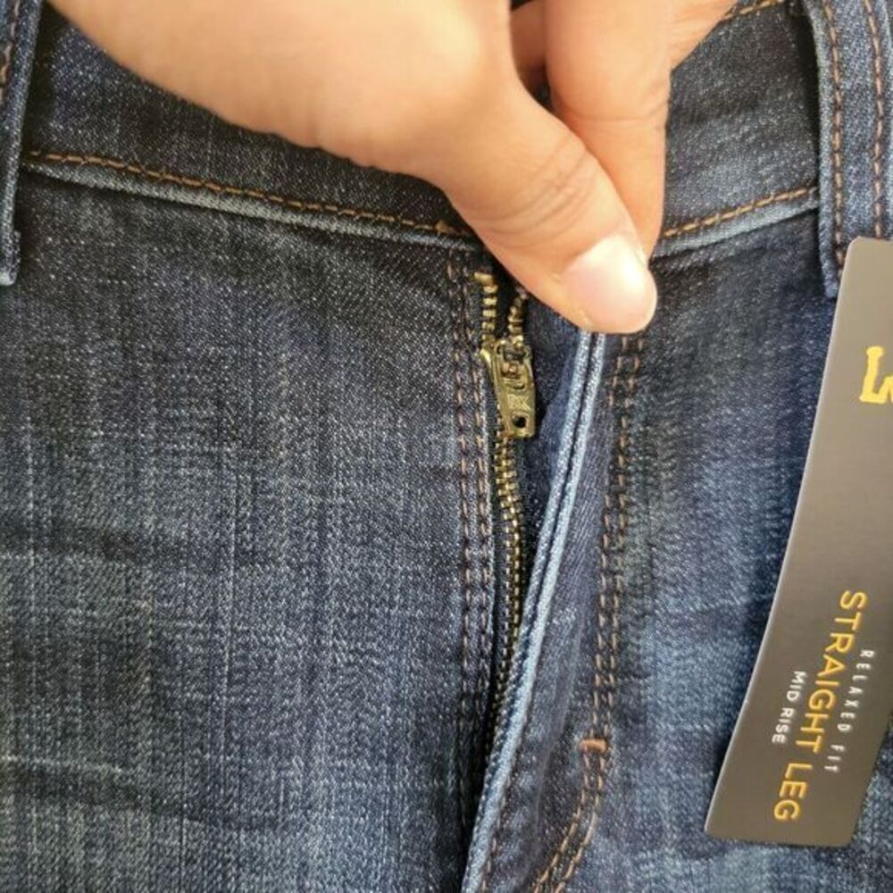 Lee Bewitched 5 Pocket Straight Leg Dark‎ Wash Denim Jeans Size 6 NWT Tapered - Picture 15 of 16